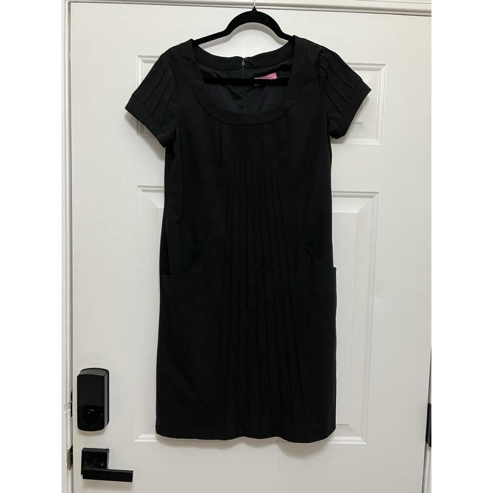Eliza J Sheath Dress Womens 4 Black Knee Length Career Evening Pockets Party